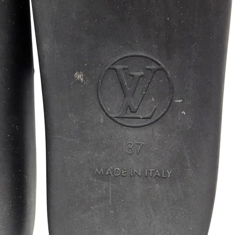 Louis Vuitton Sunbath Slide Sandal Flat Gold Brown Monogram Canvas Size 37 US 7 - Picture 8 of 10